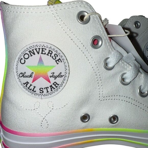 New Women's Converse Chuck Taylor All Star High Pride Sneakers A10216C Size 7 - Picture 3 of 7